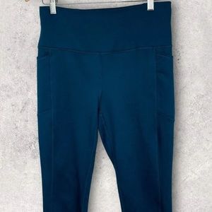 Spyder Leggings Active Sport Size XXL Dark Teal Side Pockets.